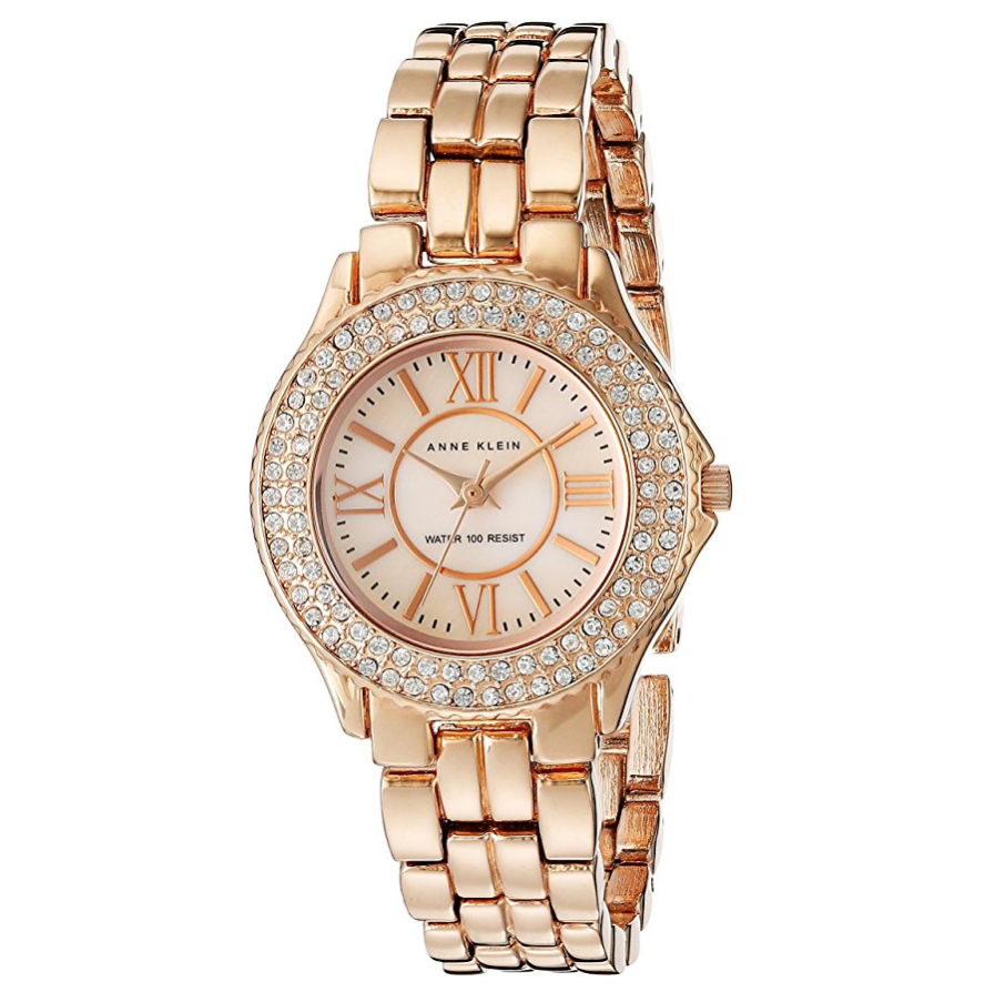 Anne Klein 10/9536RMRG 施华洛世奇水晶女士腕表, 现仅售$76.50，免运费！