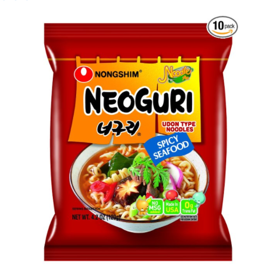 Nongshim Neoguri 农心乌冬海鲜辛拉面，4.2 oz/包，共10包，现仅售 $9.48， 免运费！