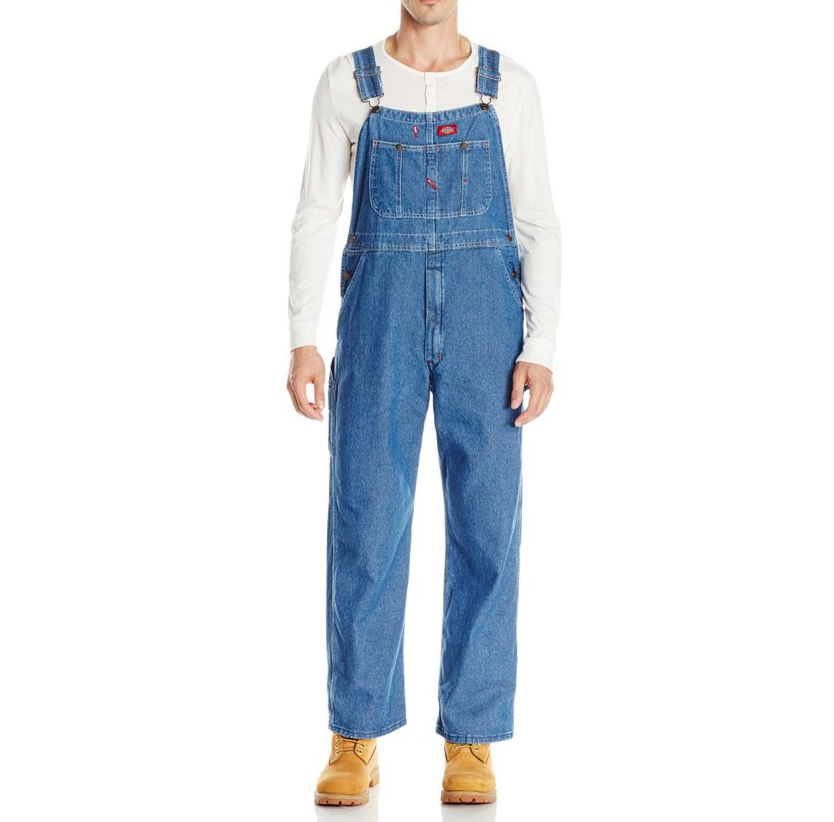 Dickies Men's Denim Stone-Washed Bib Overall only $23.99