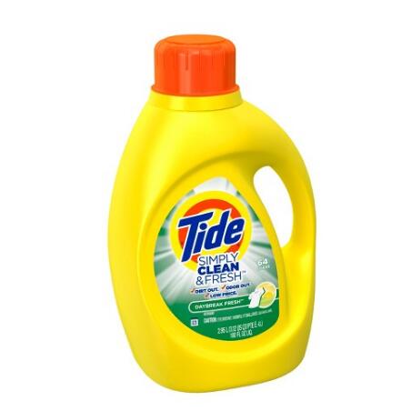 Tide Simply Clean & Fresh Daybreak Fresh Scent Liquid Laundry Detergent 100 oz  $5.99