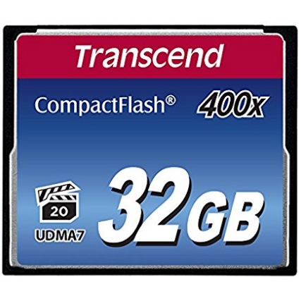 史低價！Transcend 32GB 400x CF存儲卡$23.99