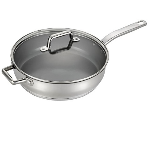 T-fal C71882 Precision Stainless Steel Nonstick Ceramic Coating PTFE PFOA and Cadmium Free Scratch Resistant, 5-Quart, Silver, Only $30.51, You Save (%)