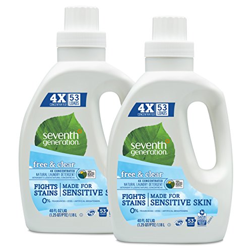 Seventh Generation Natural Laundry Detergent Free and Clear Unscented 106 loads (2pk 40oz ea), Only $9.35, free shipping after clipping coupon and using SS