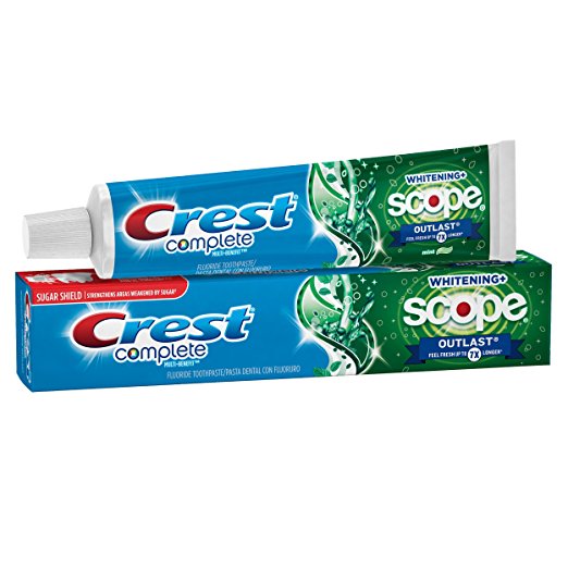 Crest Complete Multi-Benefit Whitening with Scope Outlast Long Lasting Mint Flavor Toothpaste, 5.8 oz. $0.97