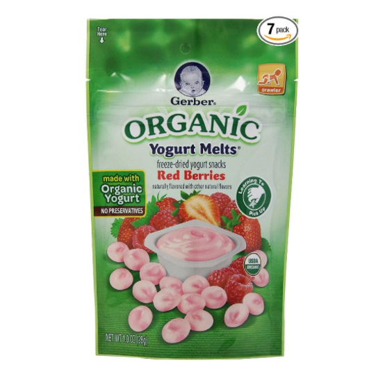 Gerber Organic Yogurt Melts Fruit Snacks, Red Berries, 1 Ounce (Pack of 7)  only $16.61