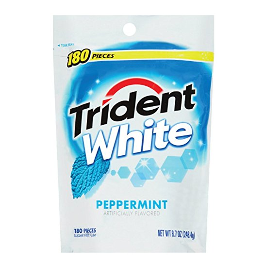 Trident White 无糖口香糖-薄荷味，180粒, 现仅售$4.55, 免运费！