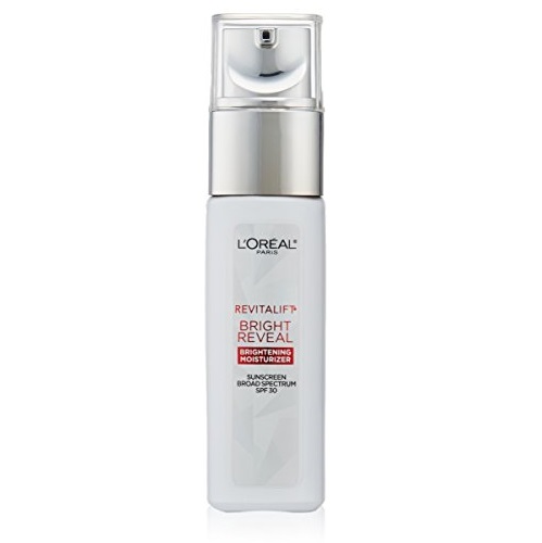 Face Moisturizer with SPF 30 by L’Oreal Paris, Revitalift Bright Reveal Anti-Aging Day Cream with Glycolic Acid, Vitamin C and Pro-Retinol t 1 fl. oz. , Only$9.37