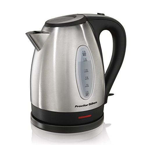 Proctor Silex 40884A Stainless Steel Electric Kettle, 1.7-Liter, Only $18.64, You Save $11.35(38%)