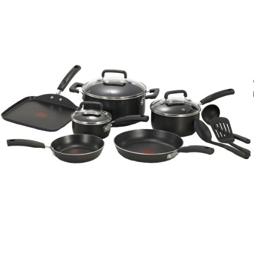 T-fal C530SC Signature Nonstick Expert Thermo-Spot Heat Indicator Dishwasher Safe Cookware Set, 12-Piece, Black, Only $49.99, free shipping