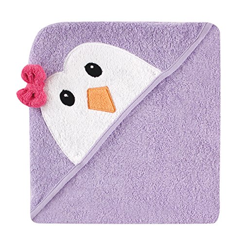 Luvable Friends Animal Face Hooded Towel, Purple Penguin, Only $9.99, You Save $4.00(29%)