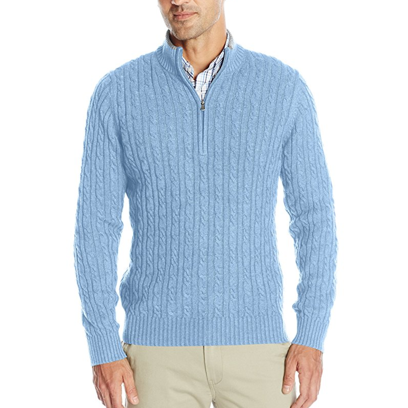 IZOD Men's Cable Solid 1/4 Zip Sweater only $27.49