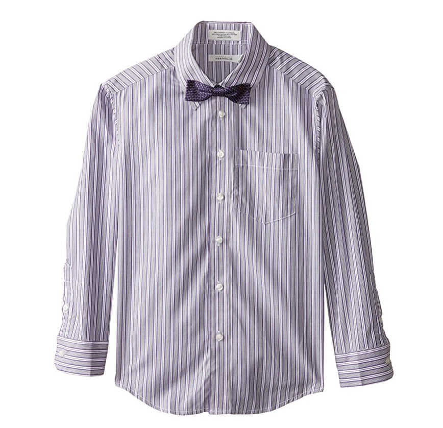 Perry Ellis Big Boys' Striped Shirt with Bow Tie only $14.75