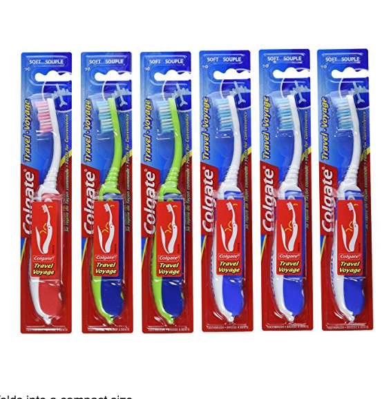 Colgate Value Travel Toothbrush, Soft, (Colors might vary) (Pack of 6) only $5.64 via clip coupon