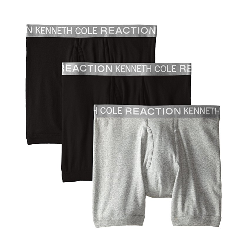 多色可选！Kenneth Cole REACTION男式3件装棉制四角内裤, 现仅售$9.99