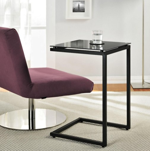Altra Crane Glass Top C Table, Black only $29
