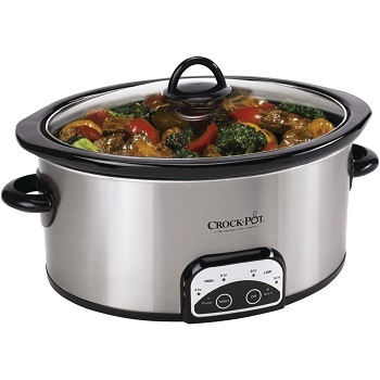 Crock-Pot SCCPVP600-S 6-Quart Smart-Pot Oval Slow Cooker, Stainless Steel, Only $28.34, free shipping