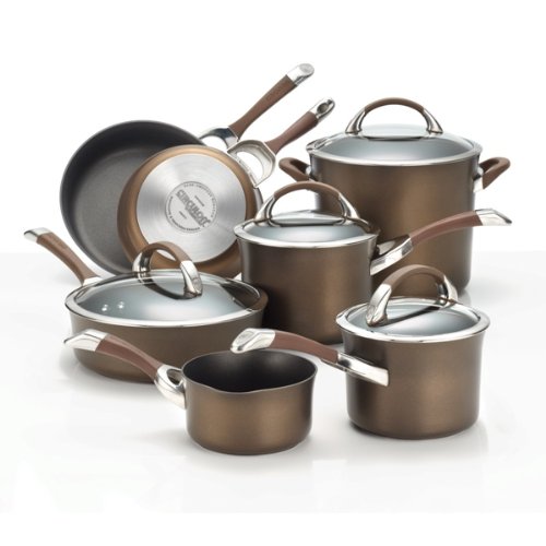 Circulon Symmetry Chocolate Hard Anodized Nonstick 11-Piece Cookware Set, Only $177.99, You Save $472.01(73%)