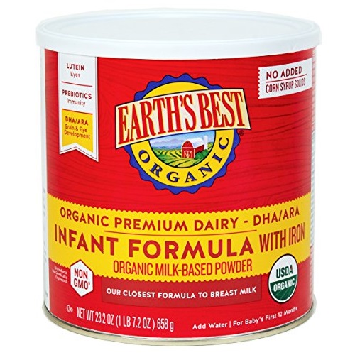 Earth's Best Infant Formula, Dairy, 23.2 Ounce (Pack of 4), Only $64.17, free shipping after clipping coupon and using SS