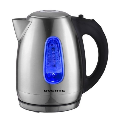 Ovente Electric Kettle 1.7 Liter Stainless Steel with Concealed Heating Element and Boil Dry Protection, 1100 Watt Fast Heating, LED Indicator Light,  (KS96S), Only $19.87