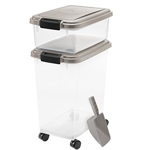 3- Piece Airtight Pet Food Storage Container Combo, Chrome, Only $12.79, You Save $15.20(54%)