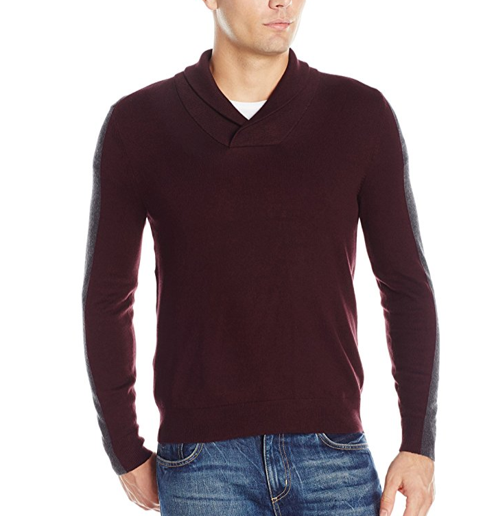 Perry Ellis Men's Pullover Colorblock Shawl Sweater only $21.2