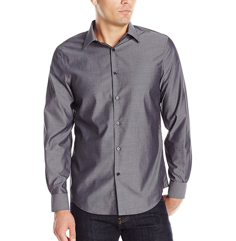 Perry Ellis Men's Regular Fit Non Iron Solid Dibby Shirt only $16.72