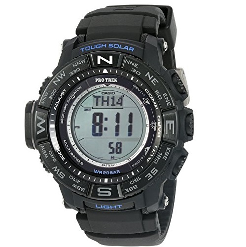 Casio Men's PRW3510Y-1 Triple Sensor Digital Quartz Resin Black Silicone Automatic Watch, Only $169.99, free shipping