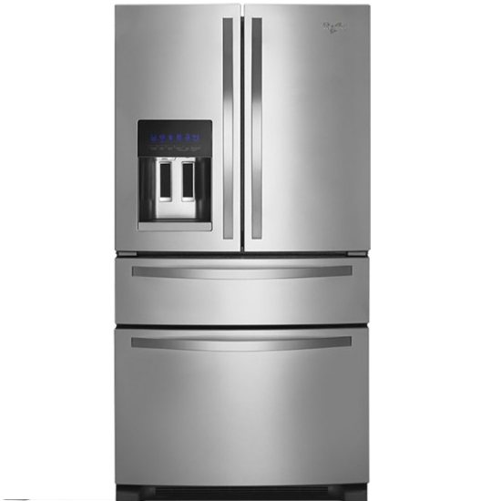 Whirlpool - 25.0 Cu. Ft. French Door Refrigerator with Thru-the-Door Ice and Water - Monochromatic Stainless Steel, only $1,299.99, free shipping