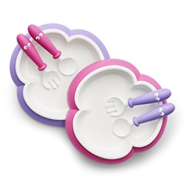 BABYBJORN Baby Plate, Spoon and Fork - Pink/Purple, 2-pack, Only $14.75