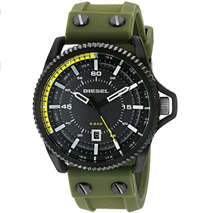 Diesel Men's 'Rollcage' Quartz Stainless Steel and Silicone Automatic Watch, Color:Green (Model: DZ1758) $72 FREE Shipping