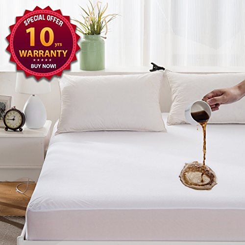 Balichun Waterproof Mattress Pad Protector Cover (California King size) - 100% Waterproof - Breathable Hypoallergenic only $10.46 after using discount code