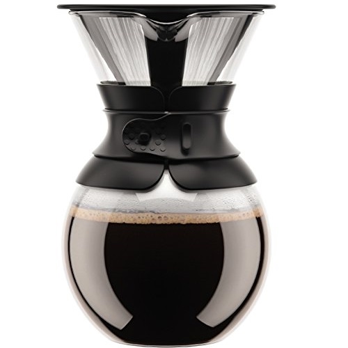 Bodum 11571-01US Pour Over Coffee Maker with Permanent Filter, 34 oz, Black, Only $16.70