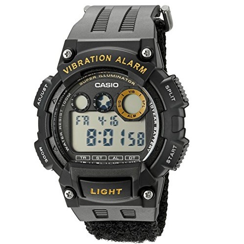 Casio Men's 'Super Illuminator' Quartz Black Casual Watch (Model: W735HB-1AV), Only $19.99