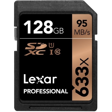 史低价！Lexar Professional 633x 128GB SD卡$29.99