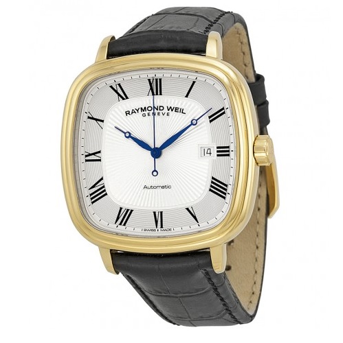 RAYMOND WEIL Maestro Automatic Silver Dial Black Leather Watch Item No. 2867-PC-00659, only $349.99, free shipping after using coupon code