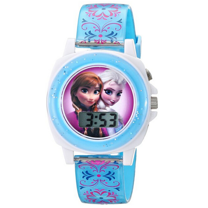 Disney Kids' FZN3588 Frozen Anna and Elsa Digital-Display Blue Watch, only $8.49