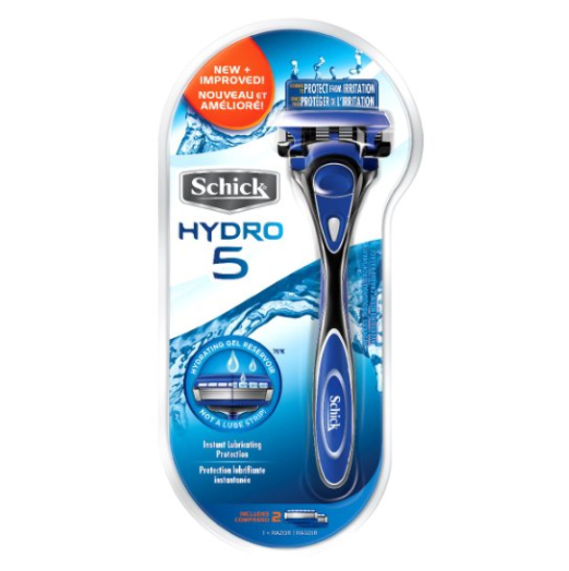 Schick Hydro 5 Razor for Men with Flip Trimmer and 2 Razor Blade Refill only $3.93