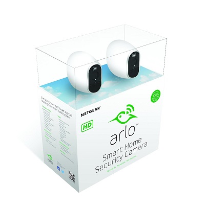 Netgear Arlo 家庭安全攝像監控系統，包括2個室內外攝像頭和一個基站，原價$349.99，現僅售$162.00，免運費