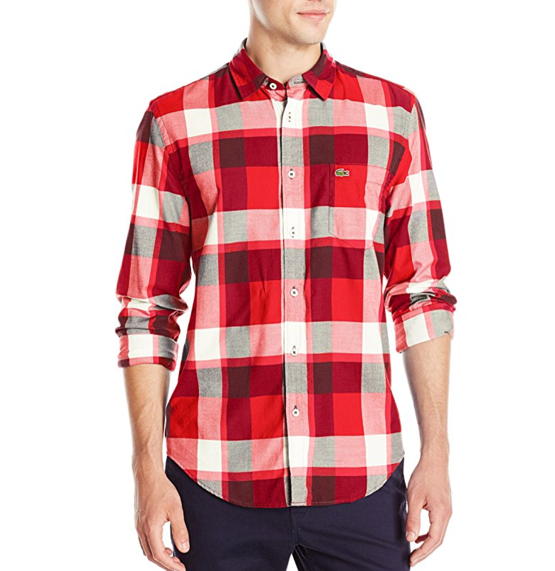 Lacoste Men's Seg 1 Long Sleeve Bold Plaid, 现仅售$38.36
