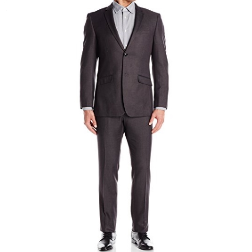 Perry Ellis Men's Charcoal Solid 2 Button Side Vent Suit $61.03 FREE Shipping