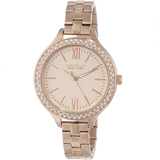 Caravelle New York Women's 44L125 Analog Display Japanese Quartz Rose Gold-Tone Watch $23.49 FREE Shipping on orders over $49