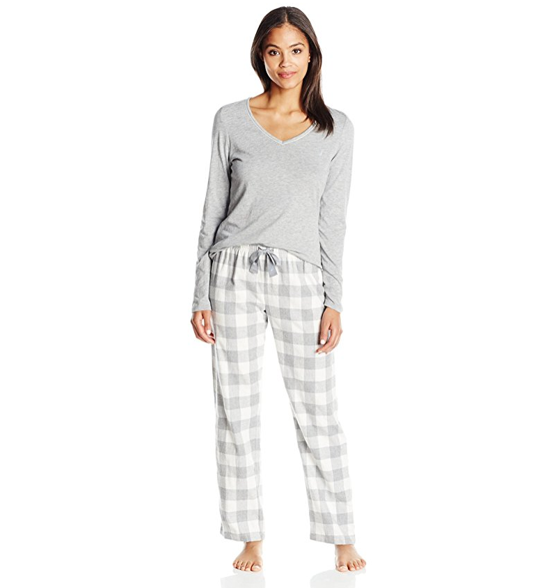 Nautica Women's Flannel Pajama Set with Knit Top ONLY $ 17.49