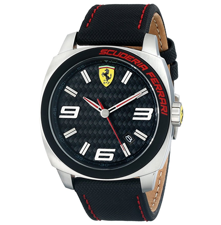 Ferrari Men's 0830163 Aero Evo Analog Display Quartz Black Watch only $60.35, Free Shipping