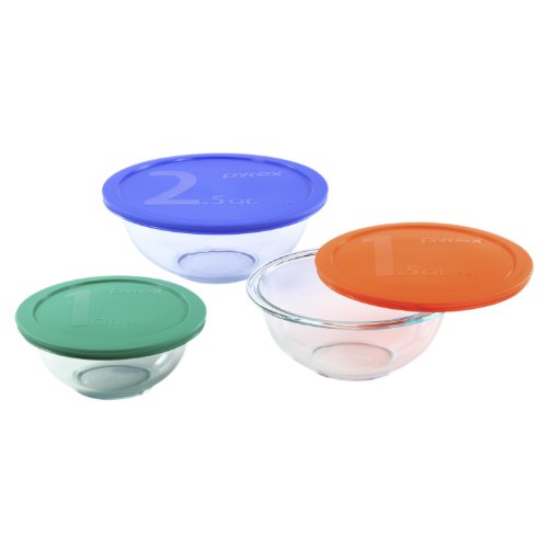 Pyrex Smart Essentials 6-Piece Glass Mixing Bowl Set, Only $9.55, You Save $24.41(72%)