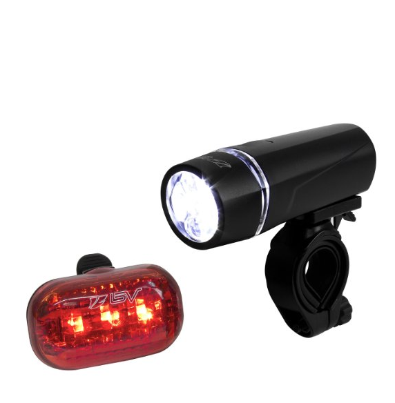 BV Bicycle Light Set Super Bright 5 LED Headlight, 3 LED Taillight, Quick-Release only $8.68