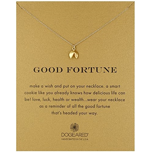 Dogeared Good Fortune Reminder Gold Chain Necklace, 18