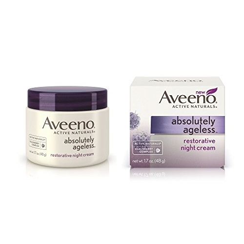 Aveeno Absolutely Ageless Restorative Night Cream Facial Moisturizer with Antioxidant-Rich Blackberry Complex, Vitamin C & E, Hypoallergenic, Non-Greasy & Non-Comedogenic, 1.7 fl. oz, Only $12.99
