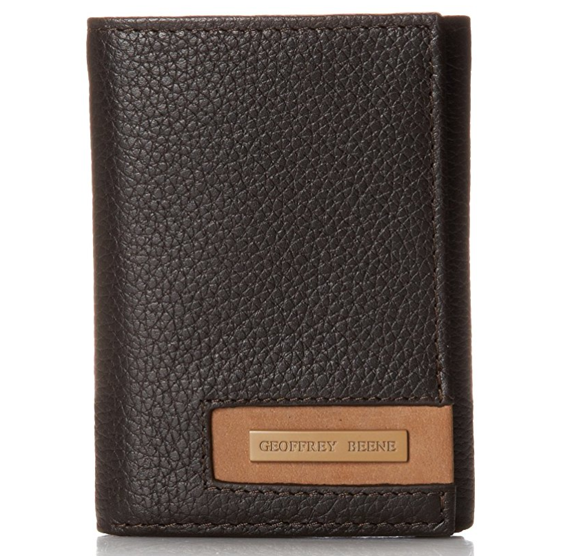 Geoffrey Beene Men's Trifold Wallet In Milled Leather with Plaque Logo only $13.67