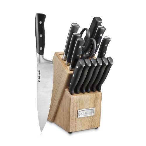 Cuisinart经典15件Triple Rivet刀具套装，原价$160.00，现仅售$54.79，免运费！