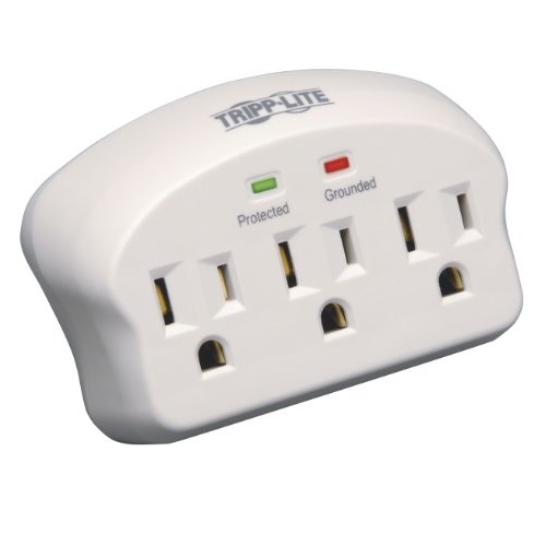Tripp Lite 3 Outlet Portable Surge Protector/Suppressor, Wall Mount Direct Plug-in, & $5K INSURANCE (SK3-0), Only $5.84